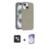 MARSİLYAN™- iPhone 14 Kılıf Yankı Form Serisi - Siyah Bilvis 5in1 3D Magic Cam Ekran Koruyucu + PVD Metal Kamera Lens - PE