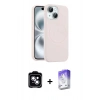 MARSİLYAN™- iPhone 14 Kılıf Yankı Form Serisi - Siyah Bilvis 5in1 3D Magic Cam Ekran Koruyucu + PVD Metal Kamera Lens - MI