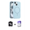 MARSİLYAN™- iPhone 14 Kılıf Yankı Form Serisi - Siyah Bilvis 5in1 3D Magic Cam Ekran Koruyucu + PVD Metal Kamera Lens - MI