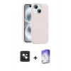 MARSİLYAN™- iPhone 14 Kılıf Yankı Form Serisi - Siyah Bilvis 5in1 3D Magic Cam Ekran Koruyucu + PVD Metal Kamera Lens - PE