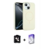 MARSİLYAN™- iPhone 14 Kılıf Yankı Form Serisi - Siyah Bilvis 5in1 3D Magic Cam Ekran Koruyucu + PVD Metal Kamera Lens - TU
