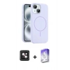 MARSİLYAN™- iPhone 14 Kılıf Yankı Form Serisi - Siyah Bilvis 5in1 3D Magic Cam Ekran Koruyucu + PVD Metal Kamera Lens - PE