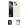 MARSİLYAN™- iPhone 14 Kılıf Yankı Form Serisi - Siyah Bilvis 5in1 3D Magic Cam Ekran Koruyucu + PVD Metal Kamera Lens - SH