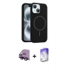 MARSİLYAN™- iPhone 14 Kılıf Yankı Form Serisi - Siyah Bilvis 5in1 3D Magic Cam Ekran Koruyucu + Raze Metal Kamera Lens - SH