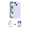 MARSİLYAN™- iPhone 14 Kılıf Yankı Form Serisi - Siyah Bilvis 5in1 3D Magic Cam Ekran Koruyucu + Shine Kamera Lens - GS