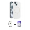 MARSİLYAN™- iPhone 14 Kılıf Yankı Form Serisi - Siyah Bilvis 5in1 3D Magic Cam Ekran Koruyucu + Shine Kamera Lens - GS