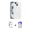 MARSİLYAN™- iPhone 14 Kılıf Yankı Form Serisi - Siyah Bilvis 5in1 3D Magic Cam Ekran Koruyucu + Shine Kamera Lens - KI