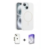 MARSİLYAN™- iPhone 14 Kılıf Yankı Form Serisi - Siyah Bilvis 5in1 3D Magic Cam Ekran Koruyucu + Shine Kamera Lens - GD