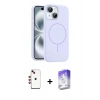 MARSİLYAN™- iPhone 14 Kılıf Yankı Form Serisi - Siyah Bilvis 5in1 3D Magic Cam Ekran Koruyucu + Shine Kamera Lens - KI