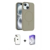 MARSİLYAN™- iPhone 14 Kılıf Yankı Form Serisi - Siyah Bilvis 5in1 3D Magic Cam Ekran Koruyucu + Shine Kamera Lens - GD