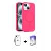 MARSİLYAN™- iPhone 14 Kılıf Yankı Form Serisi - Siyah Bilvis 5in1 3D Magic Cam Ekran Koruyucu + Shine Kamera Lens - MI