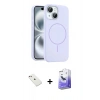 MARSİLYAN™- iPhone 14 Kılıf Yankı Form Serisi - Siyah Bilvis 5in1 5D Magic Hayalet Cam Ekran Koruyucu + Diamond Kamera Lens - PE