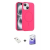MARSİLYAN™- iPhone 14 Kılıf Yankı Form Serisi - Siyah Bilvis 5in1 5D Magic Hayalet Cam Ekran Koruyucu + Diamond Kamera Lens - KI