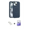 MARSİLYAN™- iPhone 14 Kılıf Yankı Form Serisi - Siyah Bilvis 5in1 5D Magic Hayalet Cam Ekran Koruyucu + Diamond Kamera Lens - YL