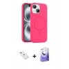 MARSİLYAN™- iPhone 14 Kılıf Yankı Form Serisi - Siyah Bilvis 5in1 5D Magic Hayalet Cam Ekran Koruyucu + Diamond Kamera Lens - YL