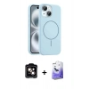 MARSİLYAN™- iPhone 14 Kılıf Yankı Form Serisi - Siyah Bilvis 5in1 5D Magic Hayalet Cam Ekran Koruyucu + PVD Metal Kamera Lens - TU