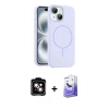 MARSİLYAN™- iPhone 14 Kılıf Yankı Form Serisi - Siyah Bilvis 5in1 5D Magic Hayalet Cam Ekran Koruyucu + PVD Metal Kamera Lens - TU