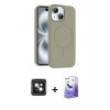 MARSİLYAN™- iPhone 14 Kılıf Yankı Form Serisi - Siyah Bilvis 5in1 5D Magic Hayalet Cam Ekran Koruyucu + PVD Metal Kamera Lens - PE