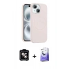 MARSİLYAN™- iPhone 14 Kılıf Yankı Form Serisi - Siyah Bilvis 5in1 5D Magic Hayalet Cam Ekran Koruyucu + PVD Metal Kamera Lens - TU