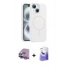 MARSİLYAN™- iPhone 14 Kılıf Yankı Form Serisi - Siyah Bilvis 5in1 5D Magic Hayalet Cam Ekran Koruyucu + Raze Metal Kamera Lens - MR