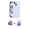 MARSİLYAN™- iPhone 14 Kılıf Yankı Form Serisi - Siyah Bilvis 5in1 5D Magic Hayalet Cam Ekran Koruyucu + Raze Metal Kamera Lens - GS