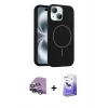 MARSİLYAN™- iPhone 14 Kılıf Yankı Form Serisi - Siyah Bilvis 5in1 5D Magic Hayalet Cam Ekran Koruyucu + Raze Metal Kamera Lens - GS