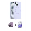 MARSİLYAN™- iPhone 14 Kılıf Yankı Form Serisi - Siyah Bilvis 5in1 5D Magic Hayalet Cam Ekran Koruyucu + Raze Metal Kamera Lens - SH