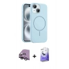 MARSİLYAN™- iPhone 14 Kılıf Yankı Form Serisi - Siyah Bilvis 5in1 5D Magic Hayalet Cam Ekran Koruyucu + Raze Metal Kamera Lens - GS