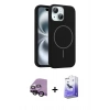 MARSİLYAN™- iPhone 14 Kılıf Yankı Form Serisi - Siyah Bilvis 5in1 5D Magic Hayalet Cam Ekran Koruyucu + Raze Metal Kamera Lens - SH