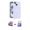 MARSİLYAN™- iPhone 14 Kılıf Yankı Form Serisi - Siyah Bilvis 5in1 5D Magic Hayalet Cam Ekran Koruyucu + Raze Metal Kamera Lens - MR