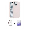 MARSİLYAN™- iPhone 14 Kılıf Yankı Form Serisi - Siyah Bilvis 5in1 5D Magic Hayalet Cam Ekran Koruyucu + Shine Kamera Lens - KI