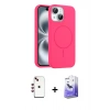MARSİLYAN™- iPhone 14 Kılıf Yankı Form Serisi - Siyah Bilvis 5in1 5D Magic Hayalet Cam Ekran Koruyucu + Shine Kamera Lens - KI