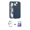 MARSİLYAN™- iPhone 14 Kılıf Yankı Form Serisi - Siyah Bilvis 5in1 5D Magic Hayalet Cam Ekran Koruyucu + Shine Kamera Lens - SH