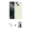 MARSİLYAN™- iPhone 14 Kılıf Yankı Form Serisi - Siyah Bilvis Hayalet Cam Ekran Koruyucu + Diamond Kamera Lens - PE