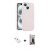MARSİLYAN™- iPhone 14 Kılıf Yankı Form Serisi - Siyah Bilvis Hayalet Cam Ekran Koruyucu + Diamond Kamera Lens - PE
