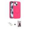 MARSİLYAN™- iPhone 14 Kılıf Yankı Form Serisi - Siyah Bilvis Hayalet Cam Ekran Koruyucu + Diamond Kamera Lens - PE