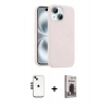 MARSİLYAN™- iPhone 14 Kılıf Yankı Form Serisi - Siyah Bilvis Hayalet Cam Ekran Koruyucu + Shine Kamera Lens - SH