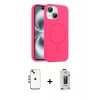 MARSİLYAN™- iPhone 14 Kılıf Yankı Form Serisi - Siyah Bilvis Hayalet Cam Ekran Koruyucu + Shine Kamera Lens - GI