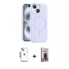 MARSİLYAN™- iPhone 14 Kılıf Yankı Form Serisi - Siyah Bilvis Hayalet Cam Ekran Koruyucu + Shine Kamera Lens - MI