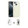 MARSİLYAN™- iPhone 14 Kılıf Yankı Form Serisi - Siyah Bilvis Hayalet Cam Ekran Koruyucu + Shine Kamera Lens - KI