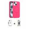 MARSİLYAN™- iPhone 14 Kılıf Yankı Form Serisi - Siyah Bilvis Hayalet Cam Ekran Koruyucu + Shine Kamera Lens - MI