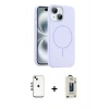 MARSİLYAN™- iPhone 14 Kılıf Yankı Form Serisi - Siyah Bilvis Hayalet Cam Ekran Koruyucu + Shine Kamera Lens - GI