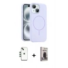 MARSİLYAN™- iPhone 14 Kılıf Yankı Form Serisi - Siyah Bilvis Hayalet Cam Ekran Koruyucu + Shine Kamera Lens - YL