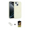 MARSİLYAN™- iPhone 14 Kılıf Yankı Form Serisi - Siyah Buffer Cam Ekran Koruyucu + Diamond Kamera Lens - SABE