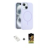 MARSİLYAN™- iPhone 14 Kılıf Yankı Form Serisi - Siyah Buffer Cam Ekran Koruyucu + Diamond Kamera Lens - SABE