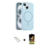 MARSİLYAN™- iPhone 14 Kılıf Yankı Form Serisi - Siyah Buffer Cam Ekran Koruyucu + Diamond Kamera Lens - SABE