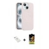 MARSİLYAN™- iPhone 14 Kılıf Yankı Form Serisi - Siyah Buffer Cam Ekran Koruyucu + Diamond Kamera Lens - SABE