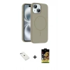 MARSİLYAN™- iPhone 14 Kılıf Yankı Form Serisi - Siyah Buffer Cam Ekran Koruyucu + Diamond Kamera Lens - SABE