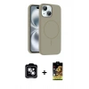 MARSİLYAN™- iPhone 14 Kılıf Yankı Form Serisi - Siyah Buffer Cam Ekran Koruyucu + PVD Metal Kamera Lens - GS