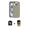 MARSİLYAN™- iPhone 14 Kılıf Yankı Form Serisi - Siyah Buffer Cam Ekran Koruyucu + PVD Metal Kamera Lens - TU
